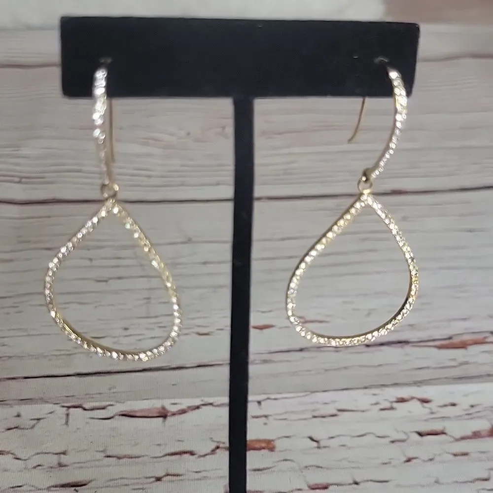 Rhinestone Dangling Large Hoops